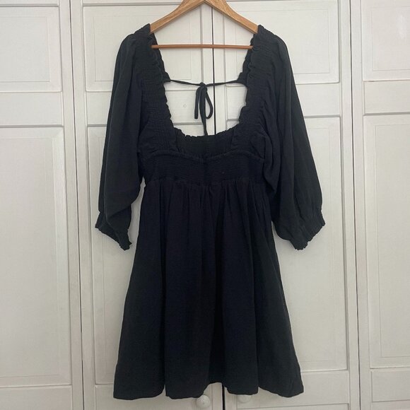 Free People Black Smock Dress - Picture 2 of 6